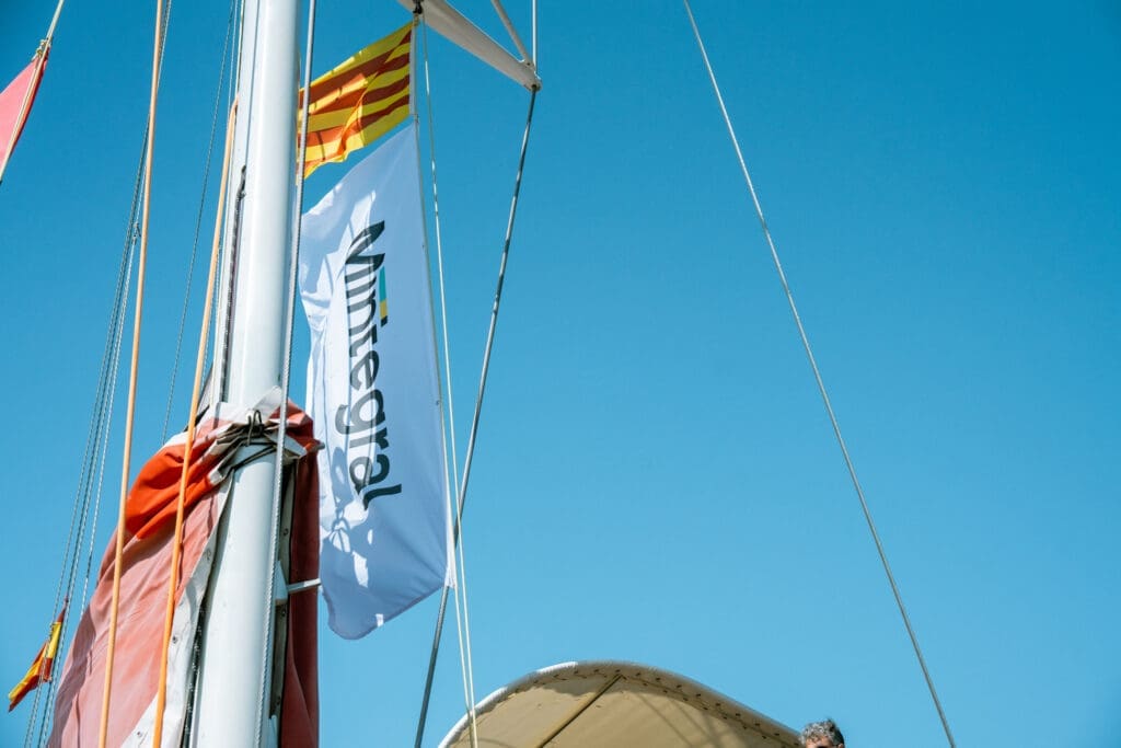 Barcelona coastline panorama from aboard the GrowBoat sailing yacht
